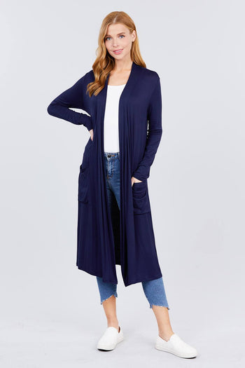 Open Front Long Cardigan - Deals Kiosk