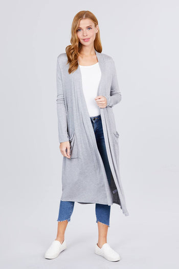 Open Front Long Cardigan - Deals Kiosk
