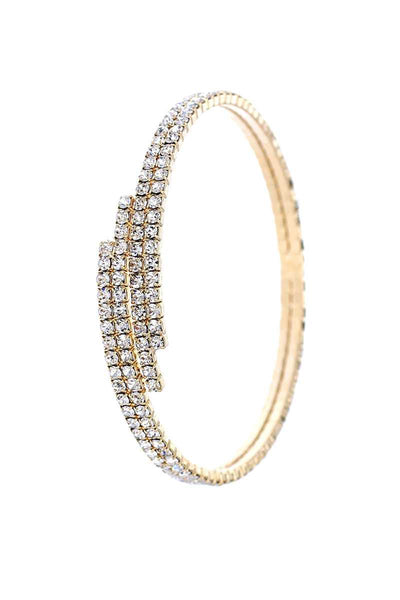 Designer Multi Rhinestone Endless Memory Wier Bracelet Bangle - Deals Kiosk