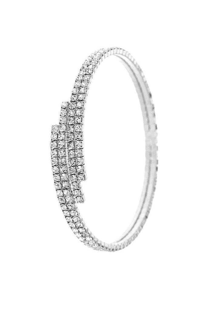 Designer Multi Rhinestone Endless Memory Wier Bracelet Bangle - Deals Kiosk