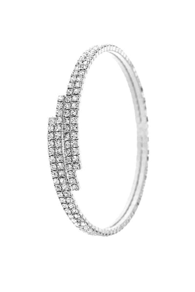 Designer Multi Rhinestone Endless Memory Wier Bracelet Bangle - Deals Kiosk