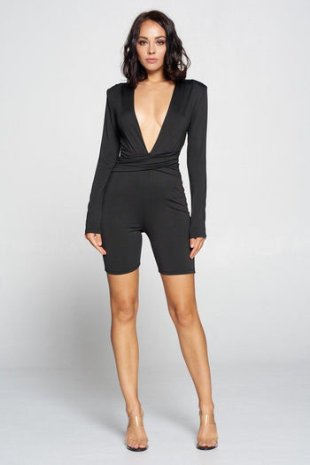 Deep V Neck Jumpsuit - Deals Kiosk