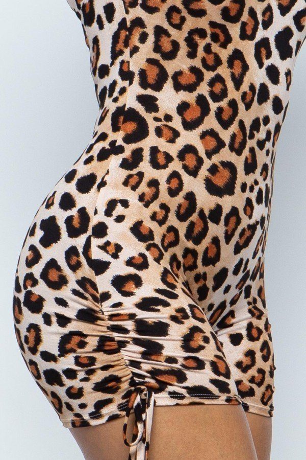 Dty Print Long Slv Romper Side Cinch Tie - Deals Kiosk