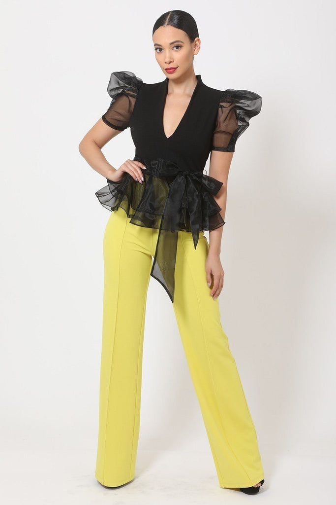 Organza Puff Short Sleeve Fashion Top - Deals Kiosk