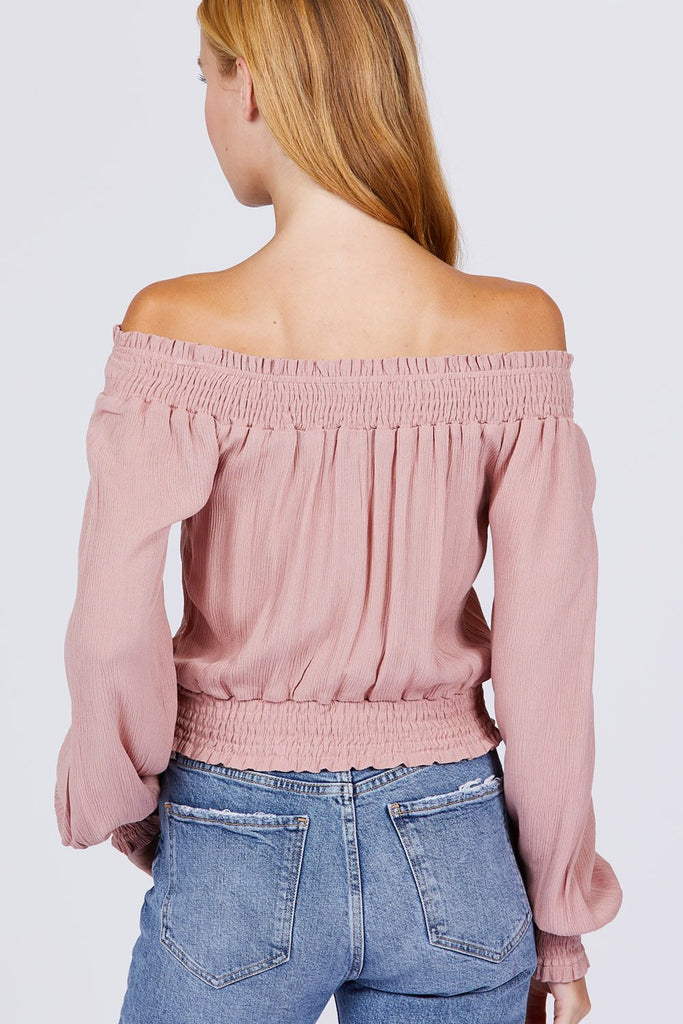 Front Pocket Off Shoulder Top - Deals Kiosk
