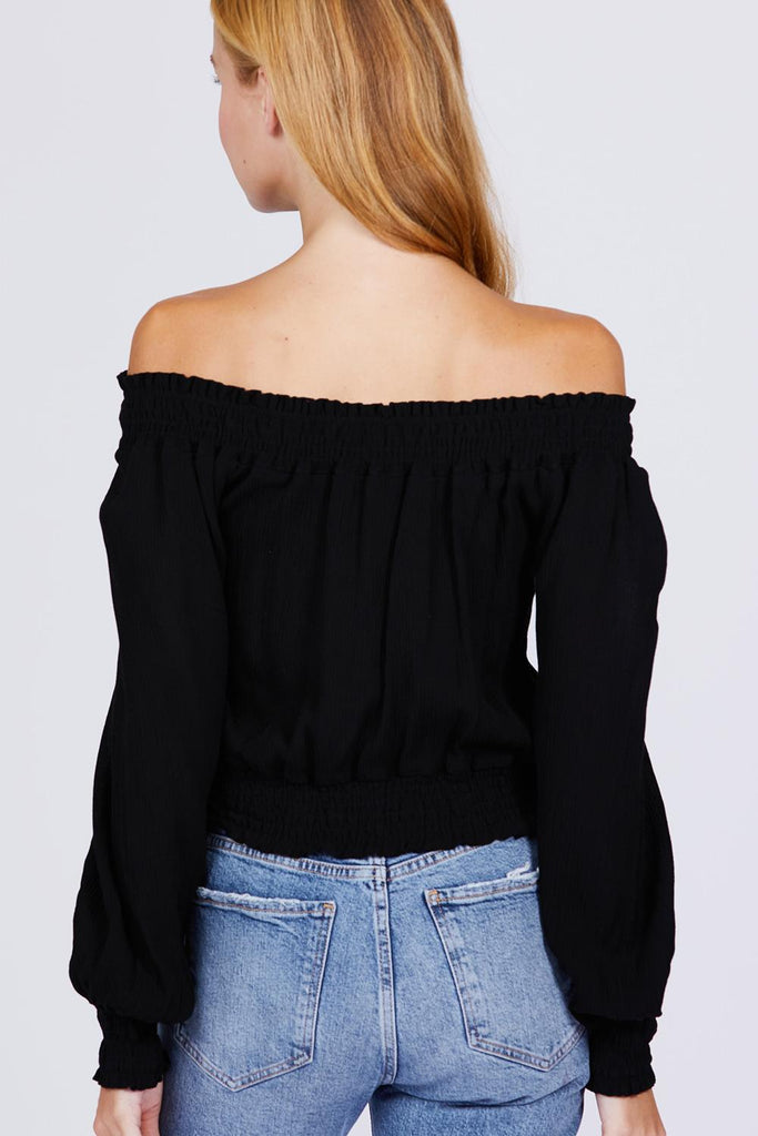 Front Pocket Off Shoulder Top - Deals Kiosk