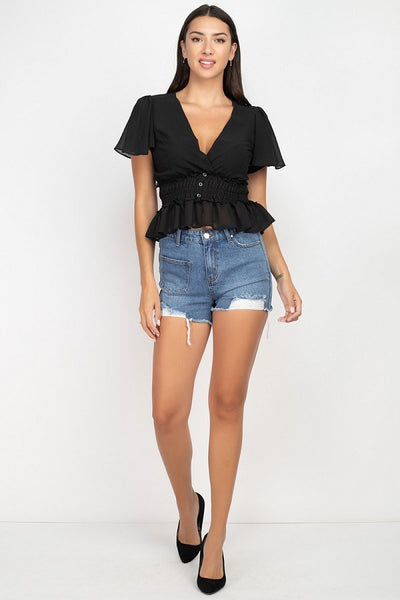 Heavy Distressed Raw Cut Shorts - Deals Kiosk