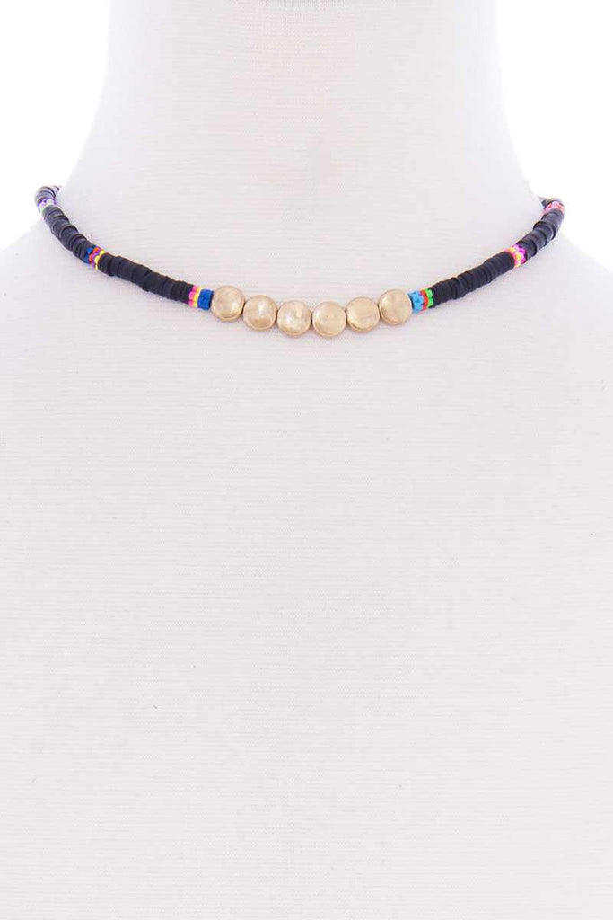 Multi Metal Round Short Necklace - Deals Kiosk
