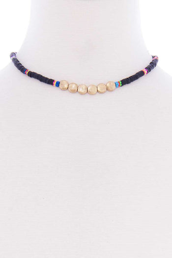 Multi Metal Round Short Necklace - Deals Kiosk