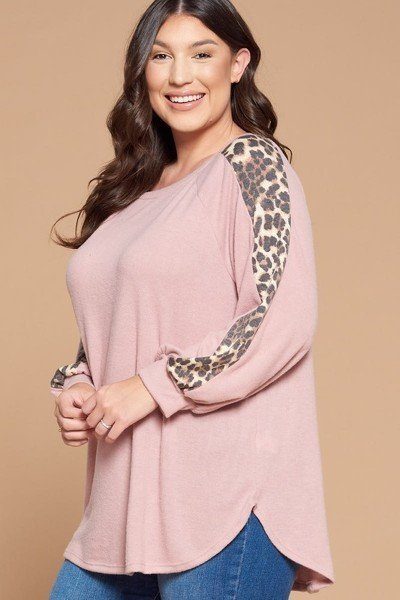 Plus Size Solid Hacci Brush Tunic Top - Deals Kiosk