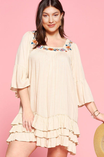 Light Up The Room With This Beautiful Floral Embroidered Shift Dress - Deals Kiosk