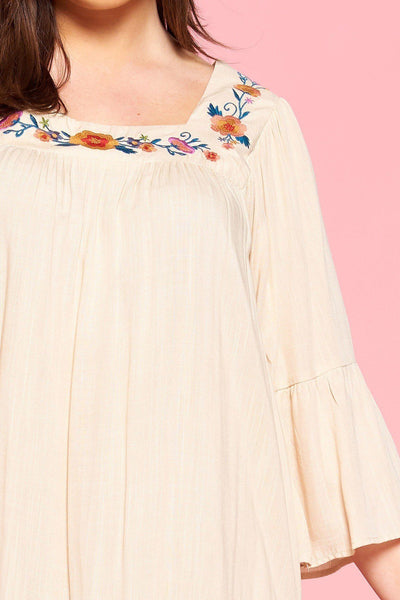 Light Up The Room With This Beautiful Floral Embroidered Shift Dress - Deals Kiosk