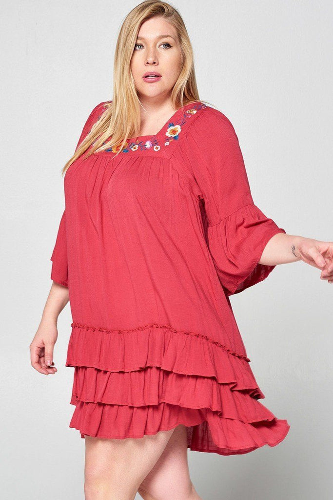 Light Up The Room With This Beautiful Floral Embroidered Shift Dress - Deals Kiosk