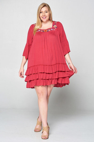 Light Up The Room With This Beautiful Floral Embroidered Shift Dress - Deals Kiosk