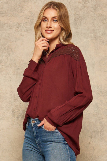 A Crinkled Woven Shirt Featuring Basic Collar - Deals Kiosk