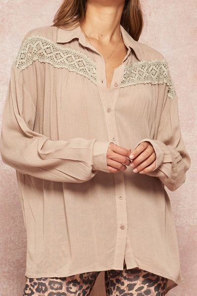 A Crinkled Woven Shirt Featuring Basic Collar - Deals Kiosk