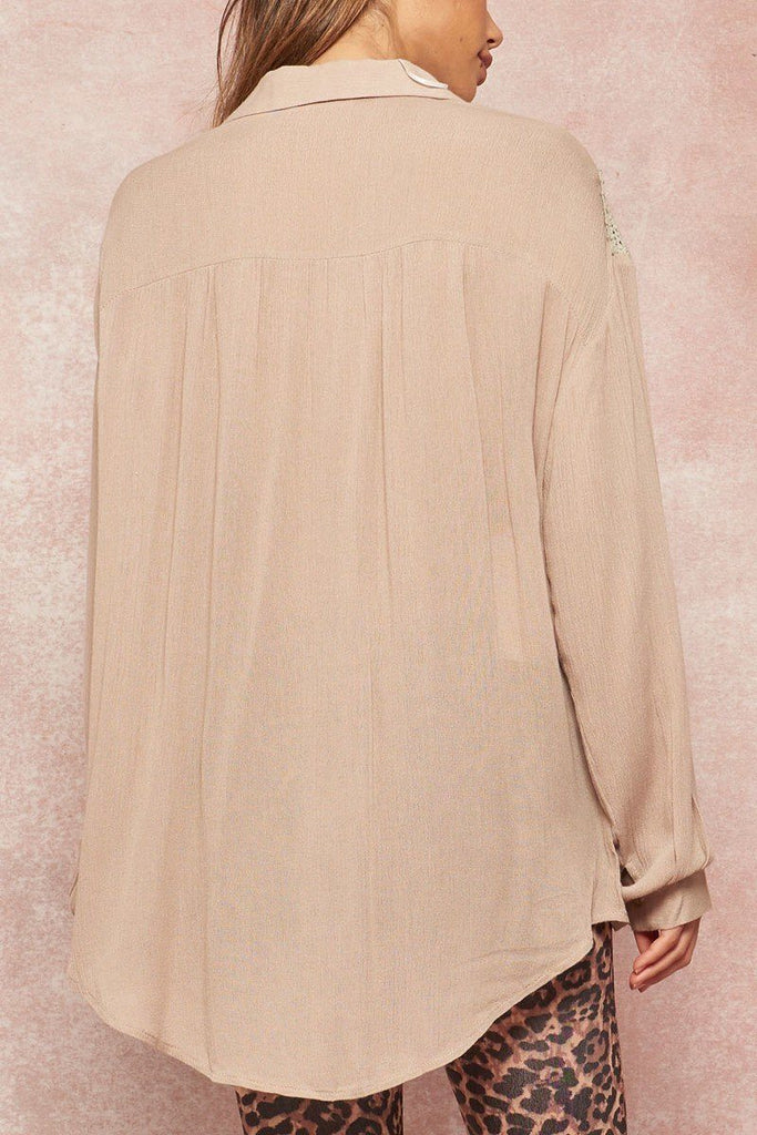 A Crinkled Woven Shirt Featuring Basic Collar - Deals Kiosk