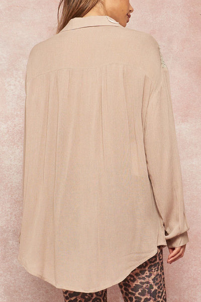 A Crinkled Woven Shirt Featuring Basic Collar - Deals Kiosk
