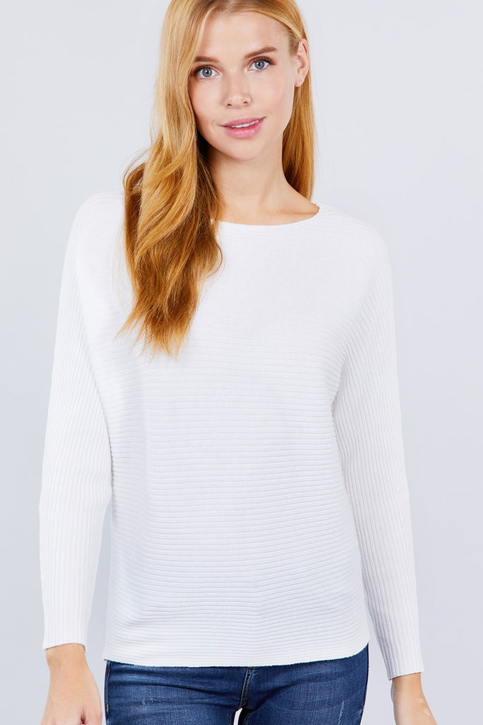 Dolman Boat Neck Sweater - Deals Kiosk