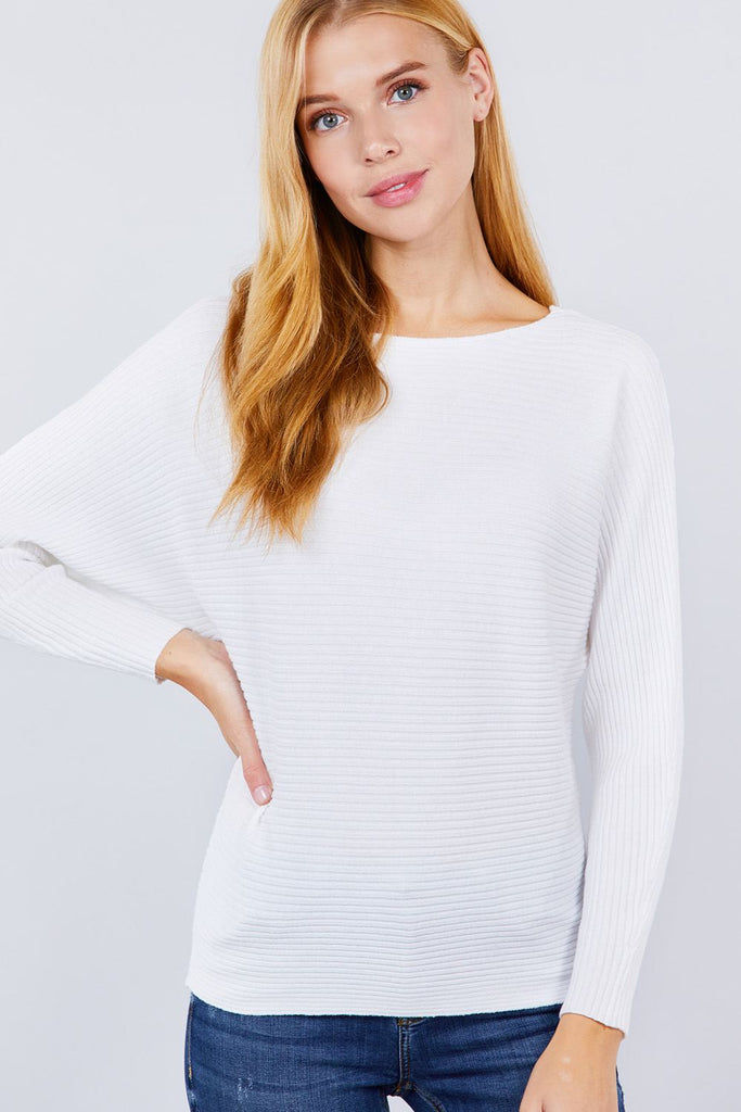 Dolman Boat Neck Sweater - Deals Kiosk