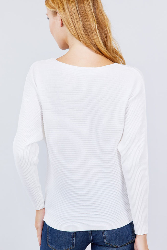 Dolman Boat Neck Sweater - Deals Kiosk