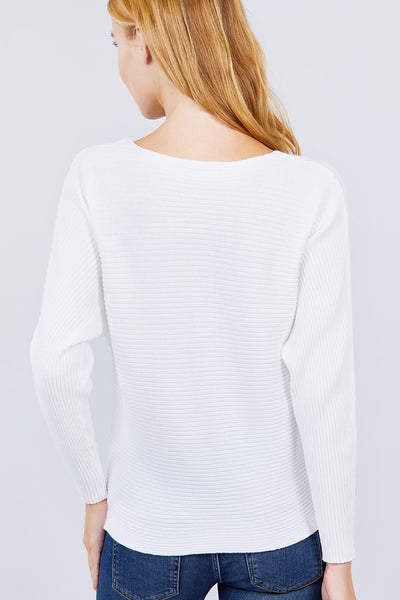 Dolman Boat Neck Sweater - Deals Kiosk