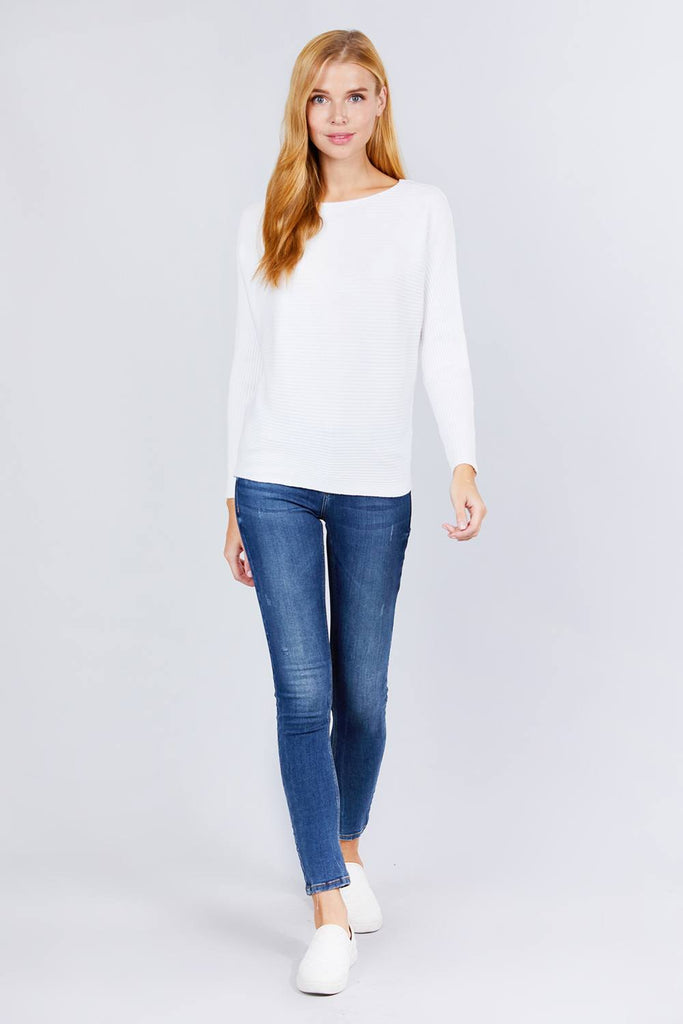 Dolman Boat Neck Sweater - Deals Kiosk