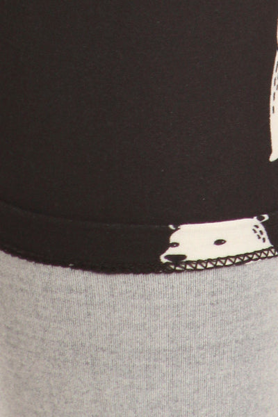 Polar Bear Print, High Waisted Full Length Leggings With An Elastic Band. - Deals Kiosk