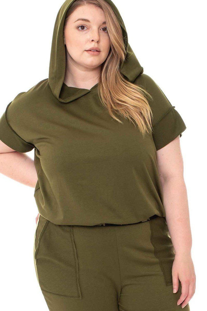 Camouflauge Detailed Jogger Plus Size Set - Deals Kiosk