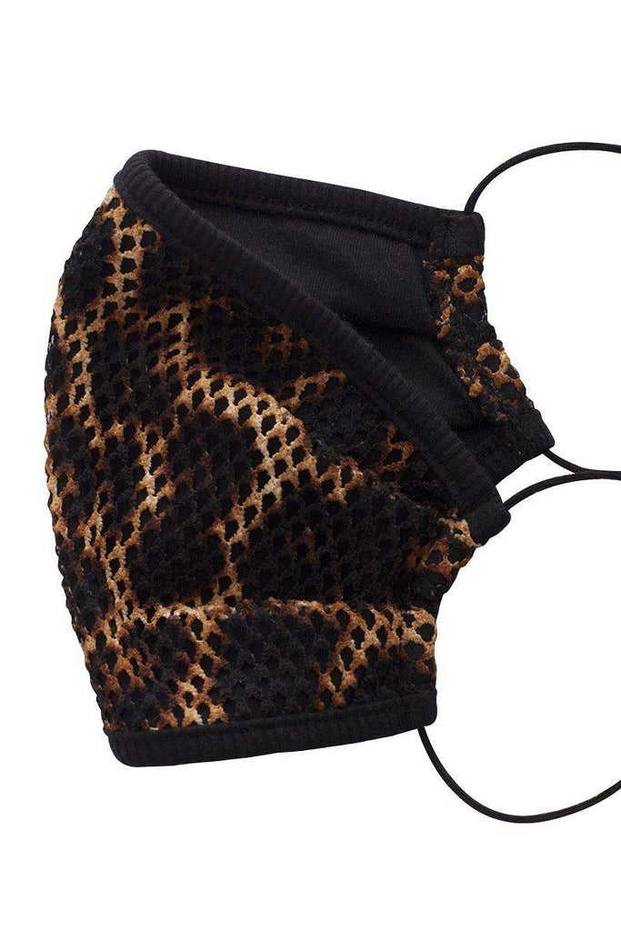Mesh Leopard And Camouflauge Print Face Mask - Deals Kiosk