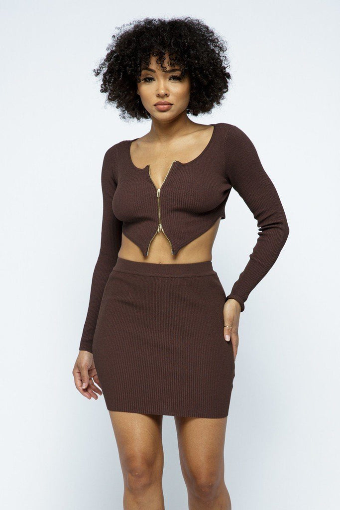 2 Way Zipper Mini Skirt Set - Deals Kiosk