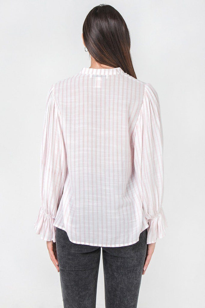 A Floral Eyelet And Solid Mixed Top - Deals Kiosk