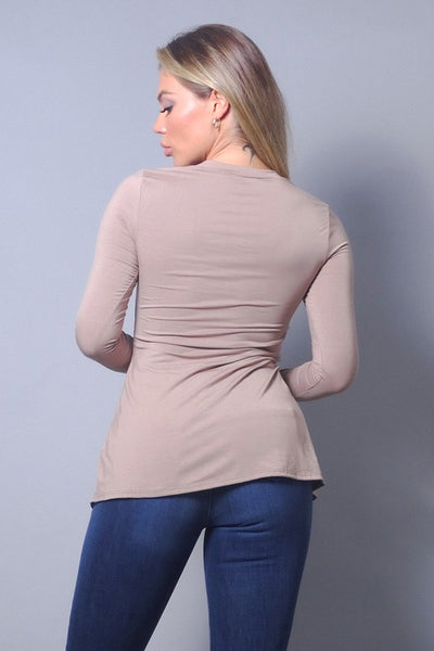 Sleek & Chic Fall Long Sleeve Slitted Top - Deals Kiosk