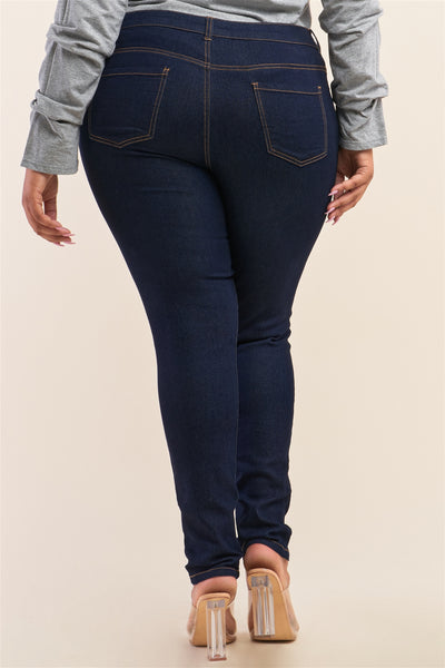 Plus Size Low-mid Rise Straight Cut Denim Pants - Deals Kiosk
