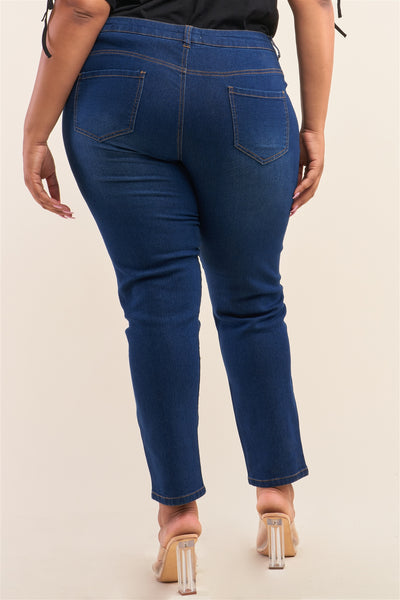 Plus Size Low-mid Rise Straight Cut Denim Pants - Deals Kiosk