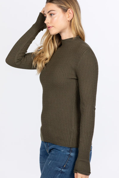 Mock Neck Viscose Sweater - Deals Kiosk