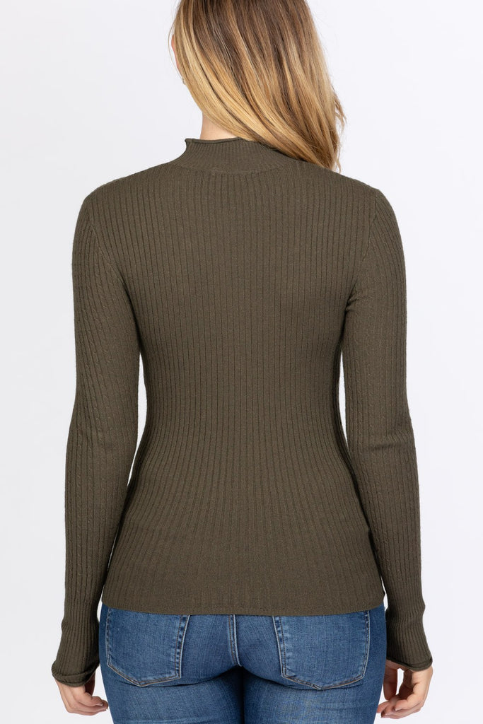 Mock Neck Viscose Sweater - Deals Kiosk