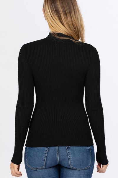 Mock Neck Viscose Sweater - Deals Kiosk