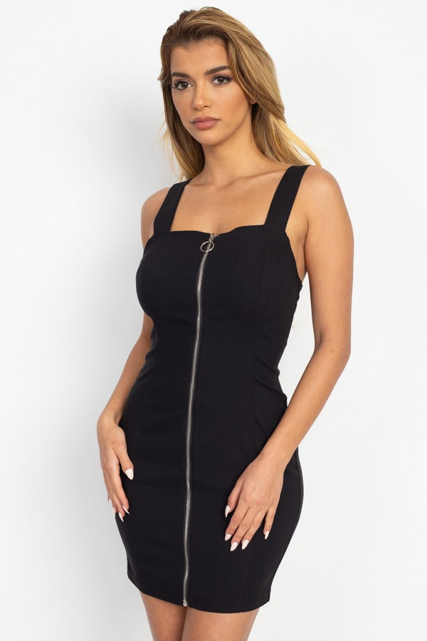 Front Zip Mini Dress - Deals Kiosk