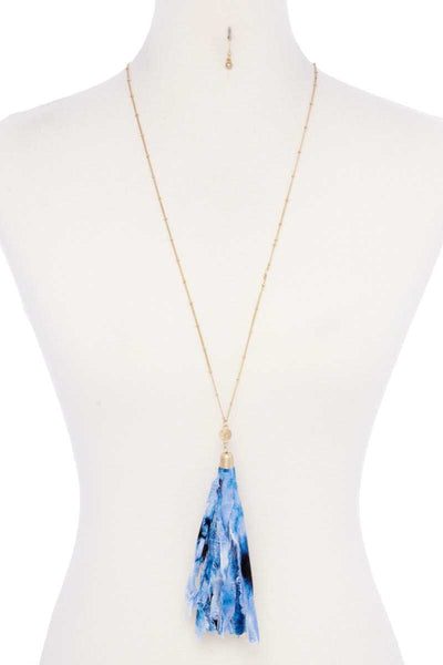 Tye Dye Fabric Tassel Necklace - Deals Kiosk