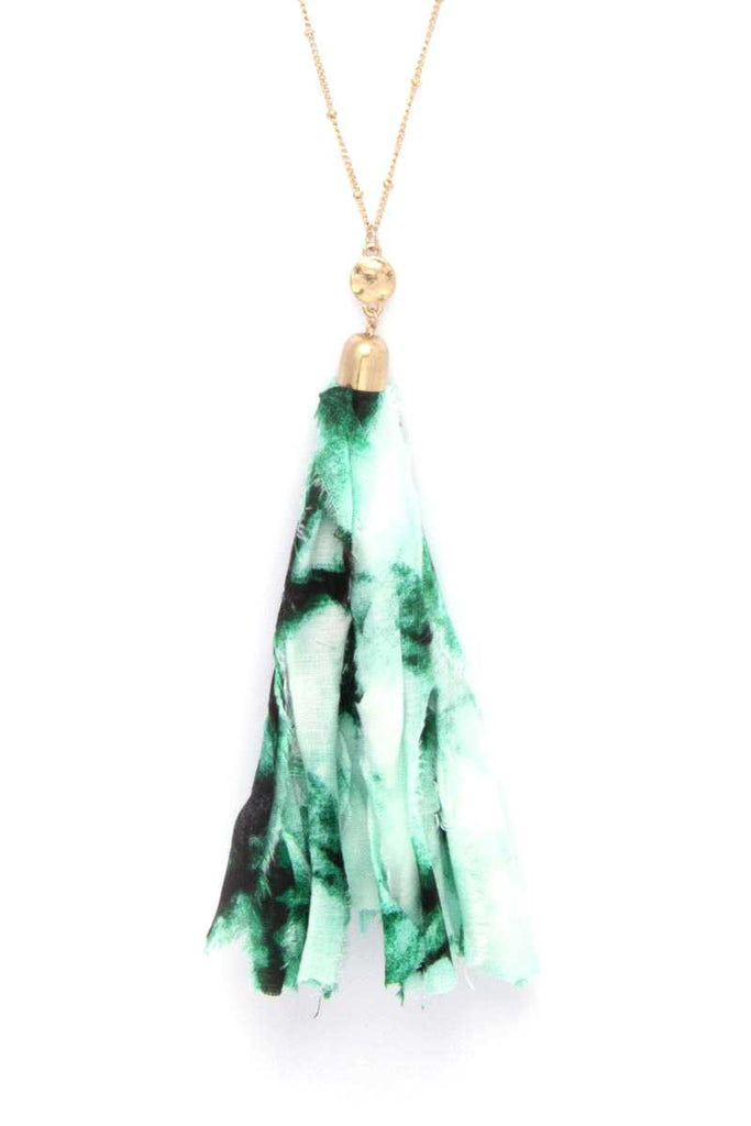 Tye Dye Fabric Tassel Necklace - Deals Kiosk
