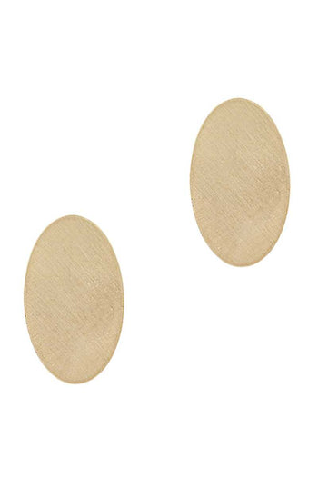 Metal Oval Texture Stud Earring - Deals Kiosk