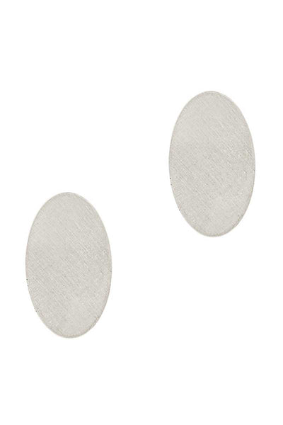 Metal Oval Texture Stud Earring - Deals Kiosk