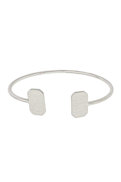 Double Metal Rectangle Open Bangle Bracelet - Deals Kiosk