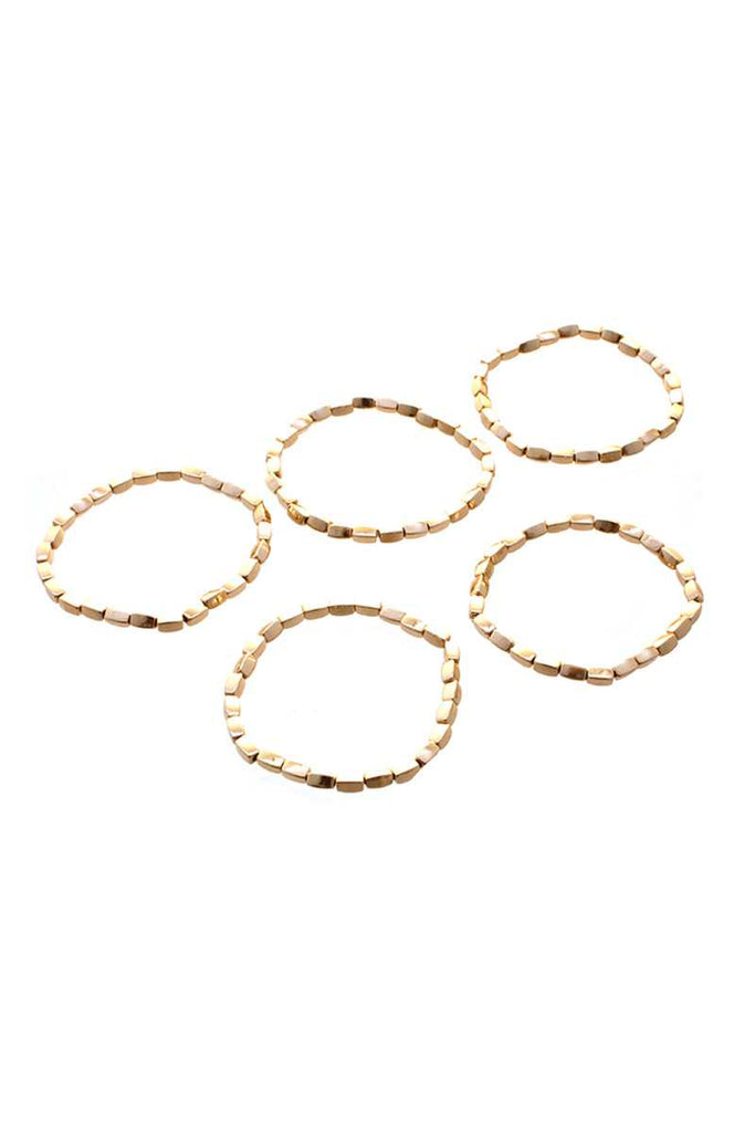 Metal Bead Stretch 5 Pc Bracelet Set - Deals Kiosk