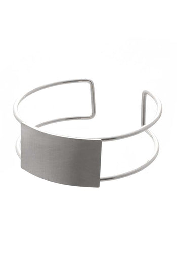 Metal Rectangle Open Bangle Bracelet - Deals Kiosk