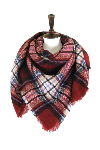 Plaid Square Blanket Scarf - Deals Kiosk