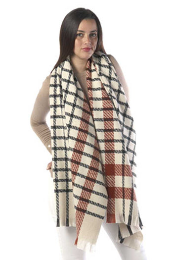 Modern Plaid Oblong Scarf - Deals Kiosk