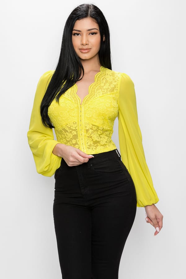 Bell Sleeve Lace Back Crop Top - Deals Kiosk