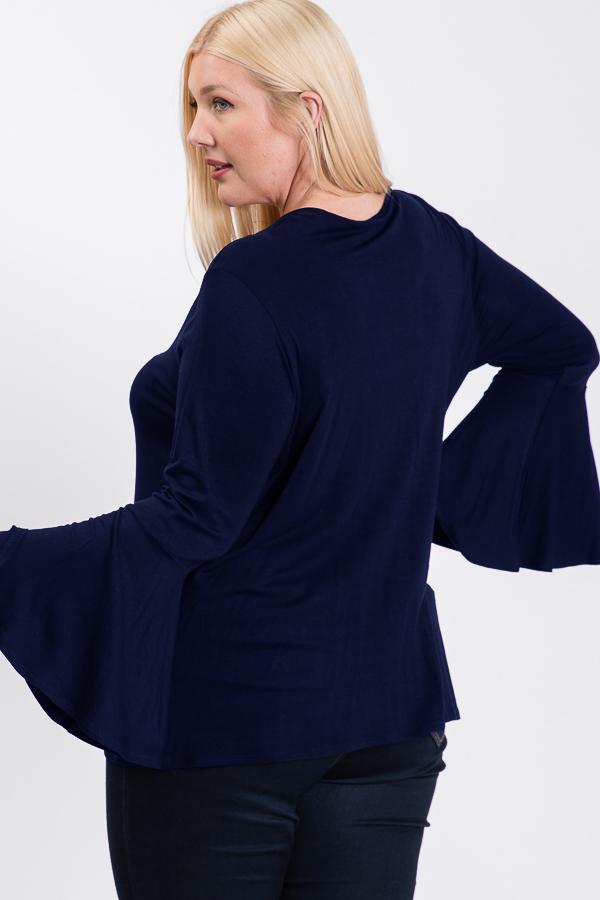 Long Bell Sleeve Ruffle Keyhole - Deals Kiosk